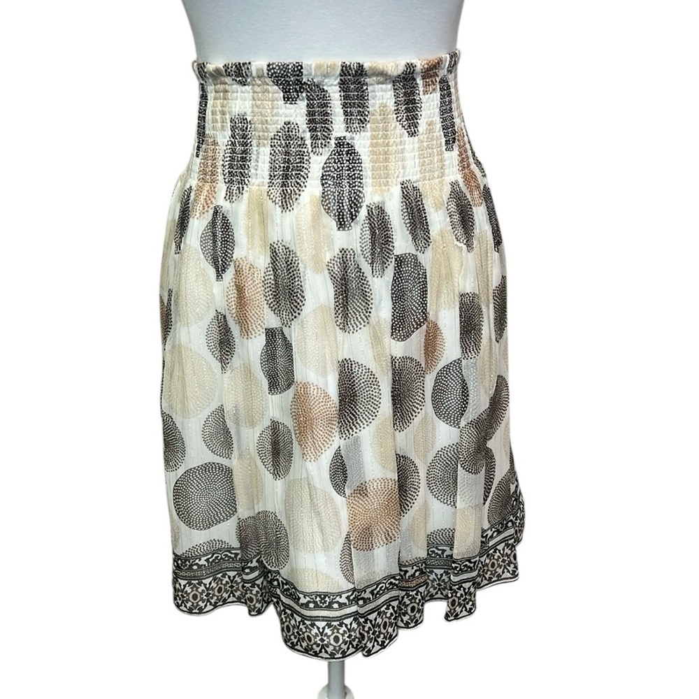 WHBM Geo Print Silk Chiffon Skirt
